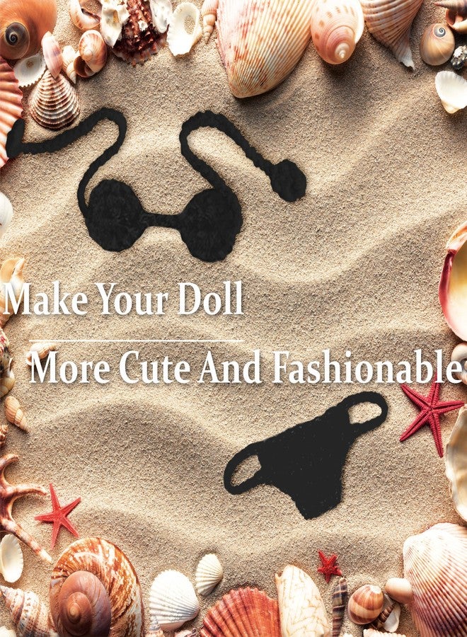Tzwhwcx Doll Clothes-Black Bikini Set, Clothes for Dolls Outfits, Handmade Crochet Knit Swimsuit, Summer Season Exclusive - Beach Party Accessories, Compatible with 1:6 Scale Dolls - Image 5